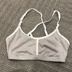 All in Motion Gray Sports Bra with White Trim